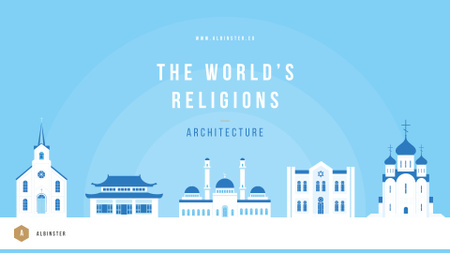 Ontwerpsjabloon van Presentation Wide van Temples of different religions