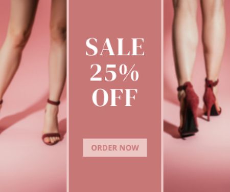 Designvorlage Fashion Ad with Stylish Female Shoes für Medium Rectangle