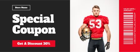 Discount on Sports Equipment Coupon Design Template