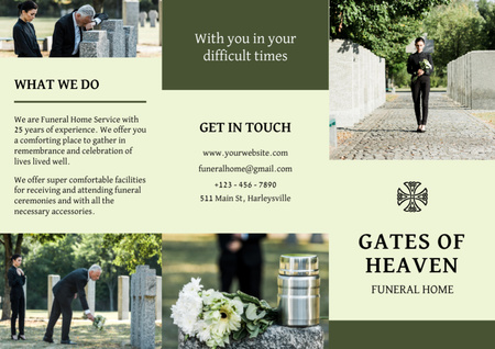 Funeral Home Services Offer Advertising Brochure Design Template