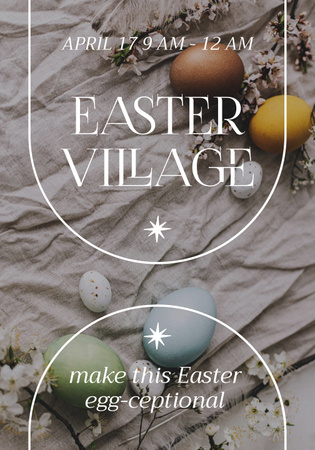Easter Holiday Celebration with Colored Eggs Poster 28x40in Šablona návrhu