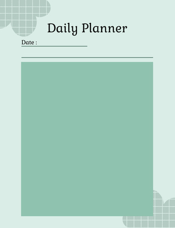 Minimalist Daily Planner in Blue Green Notepad 107x139mm Design Template