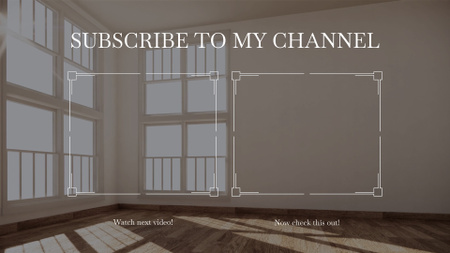 Канал недвижимости с видео-эпизодом тура по комнате YouTube outro – шаблон для дизайна