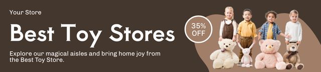 Best Store Ad with Children and Toys Ebay Store Billboard Design Template