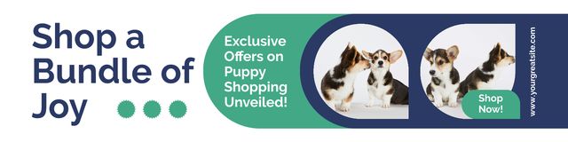 Dogs Adoption Announcement on Blue Twitter Modelo de Design