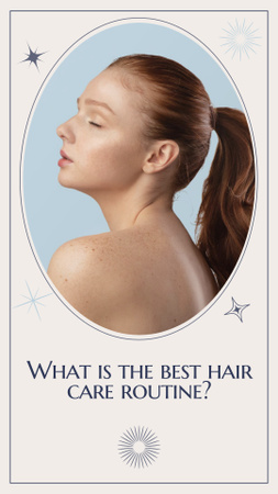 Hair Care Ad with Attractive Young Girl Instagram Story Design Template
