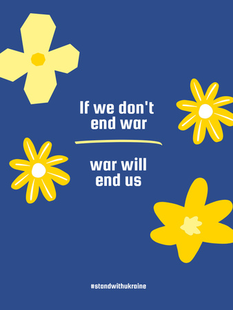 se não acabarmos com a guerra, a guerra acabará connosco Poster US Modelo de Design