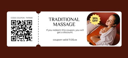 Beauty Spa Treatments with Big Discount Coupon 3.75x8.25in Design Template