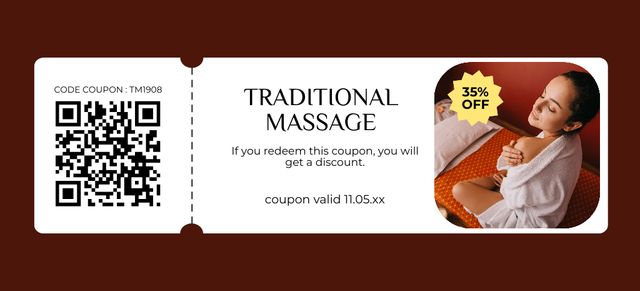 Beauty Spa Treatments with Big Discount Coupon 3.75x8.25in Modelo de Design