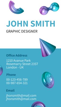 Creative Graphic Designer Services Offer Business Card US Vertical tervezősablon