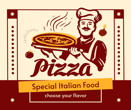 Template di design Speciale cibo italiano con lo chef Facebook