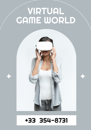 Modèle de visuel Woman in Virtual Reality Glasses - Poster 28x40in