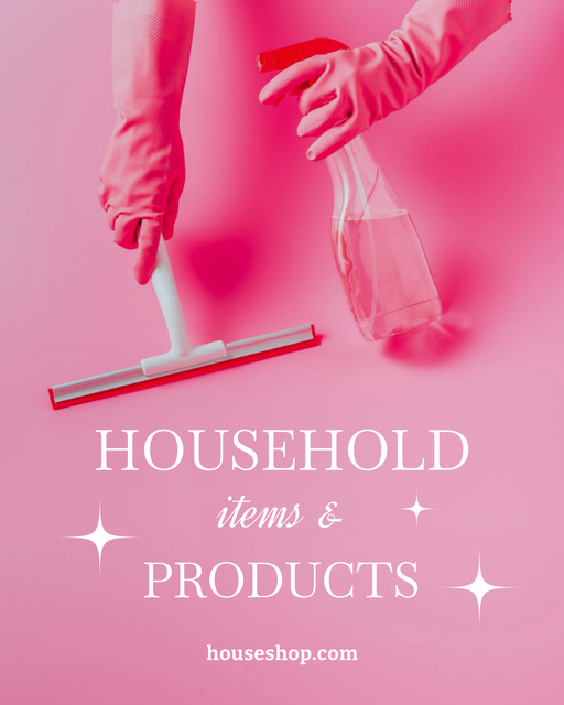 Offer of Household Stuff with Pink Products Poster 16x20in – шаблон для дизайну