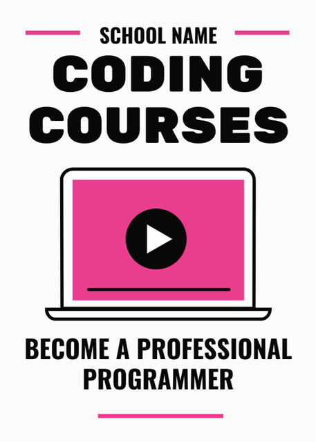 Coding Courses for Professional Programmers Flayer tervezősablon