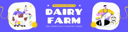 Предложение молочной фермы на Purple Twitter – шаблон для дизайна
