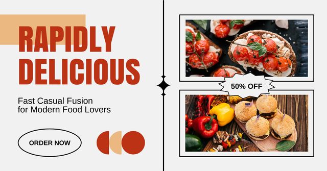 Modèle de visuel Fast Casual Food Offer Ad - Facebook AD