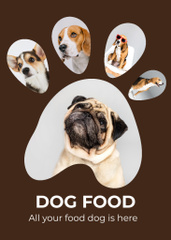 Dog's Food Offer with Collage of Puppies