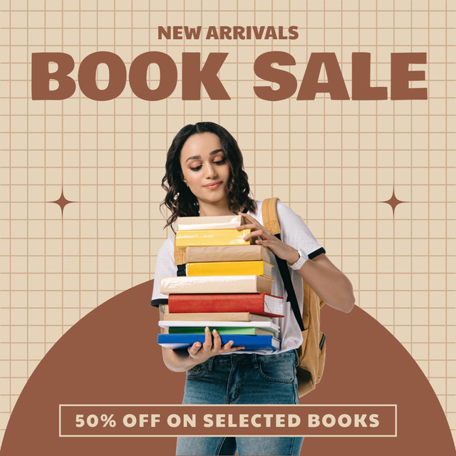 Books Sale for Students Instagram tervezősablon
