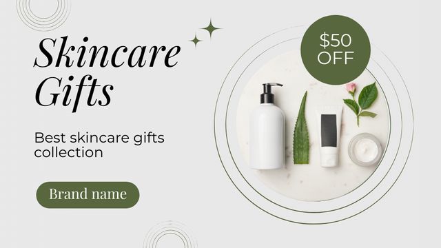 Skincare Gift Sets Sale Label 3.5x2in Design Template