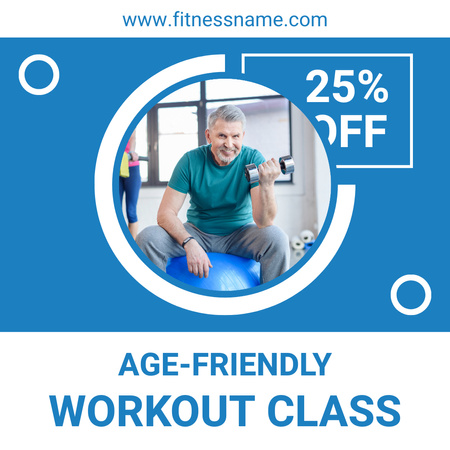 Plantilla de diseño de Age-Friendly Workout Class With Discount Animated Post 