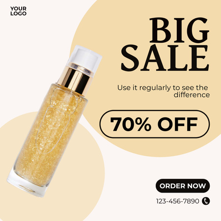 Big Spring Sale Skin Care Cosmetics Instagram AD Design Template