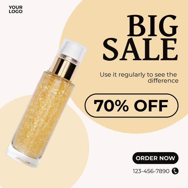Big Spring Sale Skin Care Cosmetics Instagram ADデザインテンプレート