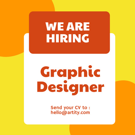 Platilla de diseño Graphic designer hiring bright yellow Instagram