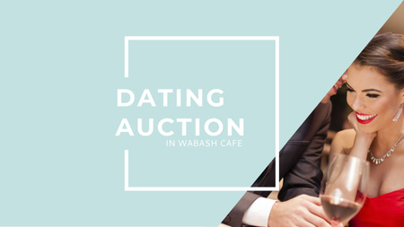 Ontwerpsjabloon van Youtube van Dating Auction in Cafe