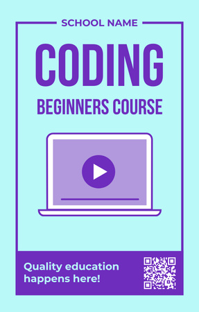Coding Courses for Beginners Invitation 4.6x7.2in Design Template