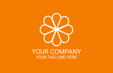 Illustration of Field Flower in Orange Business Card 85x55mm – шаблон для дизайна