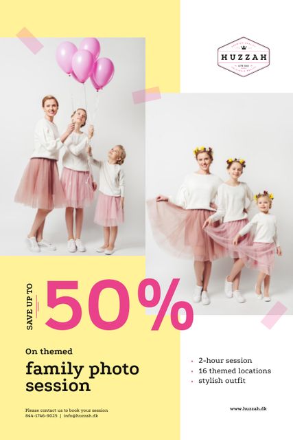 Family Photo Session Offer with Mother and Daughters Tumblr Design Template