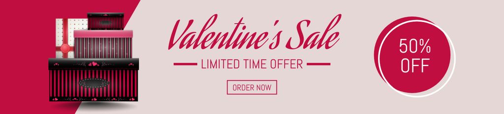 Ontwerpsjabloon van Ebay Store Billboard van Limited Offer Discounts for Valentine's Day
