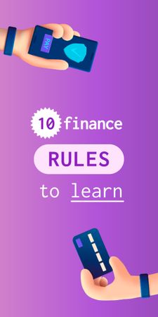 Plantilla de diseño de reglas financieras con aplicación bancaria Graphic 