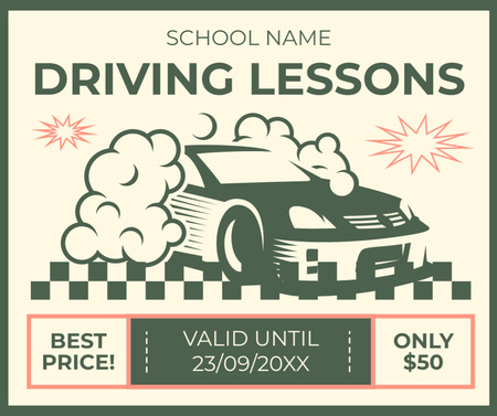 Affordable Driving Lessons With Fixed Price Facebook Design Template