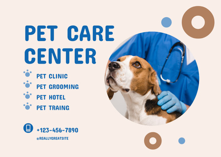 Plantilla de diseño de Pet Care Center Promotion Postcard 5x7in 