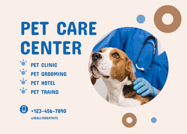 Professional Pet Care Center Promotion Postcard 5x7in Design Template