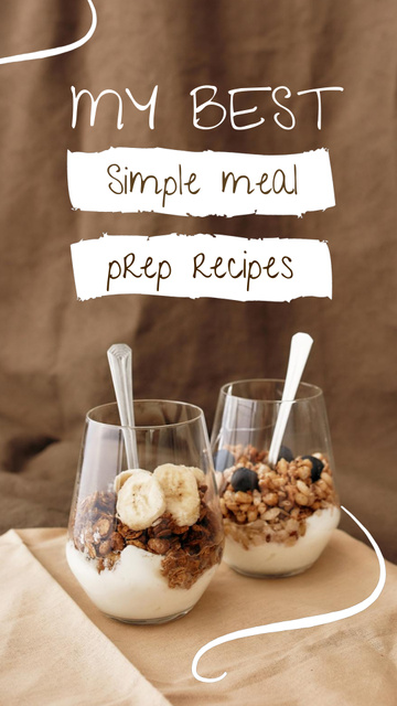 Fresh Granola with Bananas and Nuts Instagram Video Story Design Template