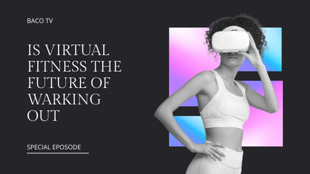 Virtual Reality Fitness Ad Youtube Thumbnail Design Template