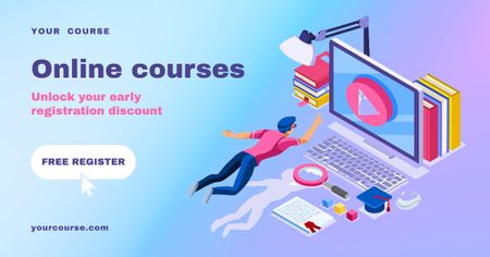 Online Courses Ad Facebook ADデザインテンプレート