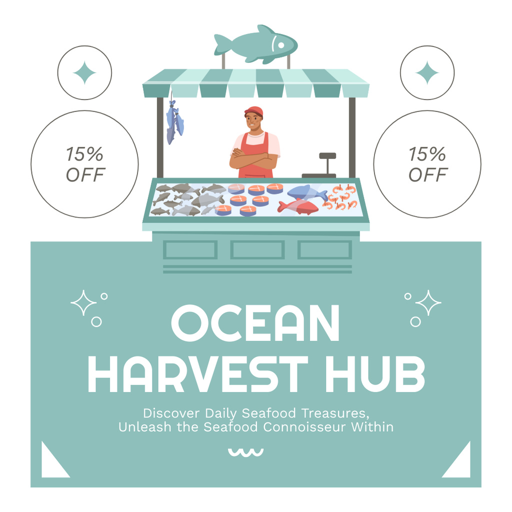 Discount Offer in Fish Store Instagram Πρότυπο σχεδίασης