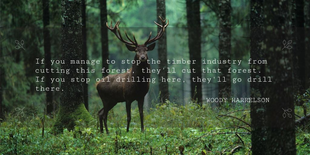 Nature Saving Quote On Wildlife Background Image Design Template