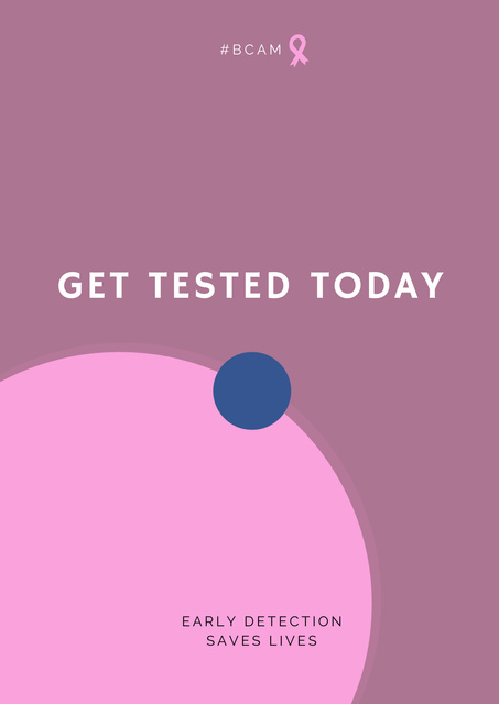 Breast Cancer Check-up Motivation with Creative Illustration Poster – шаблон для дизайну