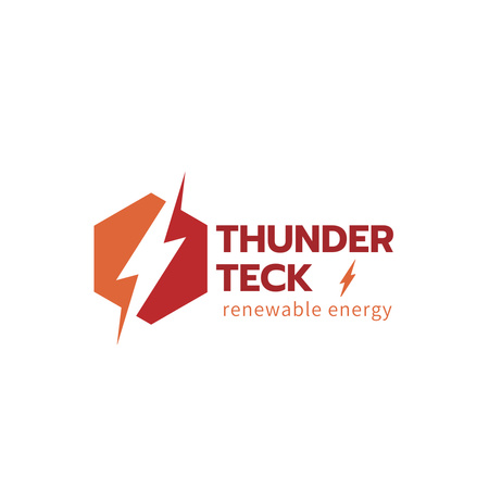 Renewable Energy Lightning Icon Logo 1080x1080pxデザインテンプレート