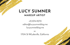 Makeup Artist Services Ad with Golden Paint Smudges