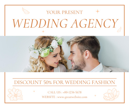 Ontwerpsjabloon van Facebook van Wedding Planning Agency Offer