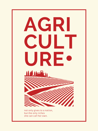 Agriculture company Ad Red Farmland Landscape Poster 36x48in Design Template