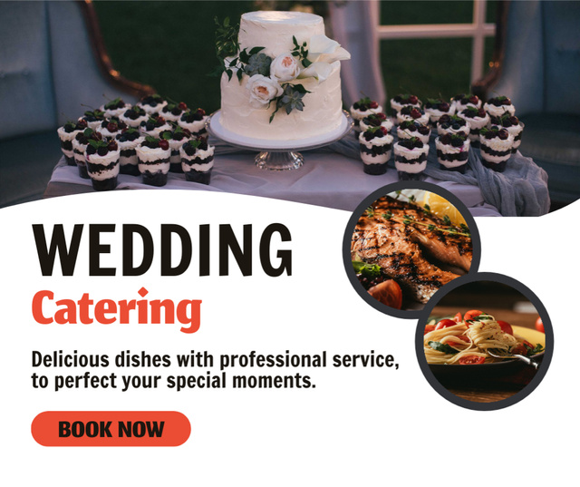 Variety of Culinary Masterpieces for Wedding Banquet Facebook Modelo de Design