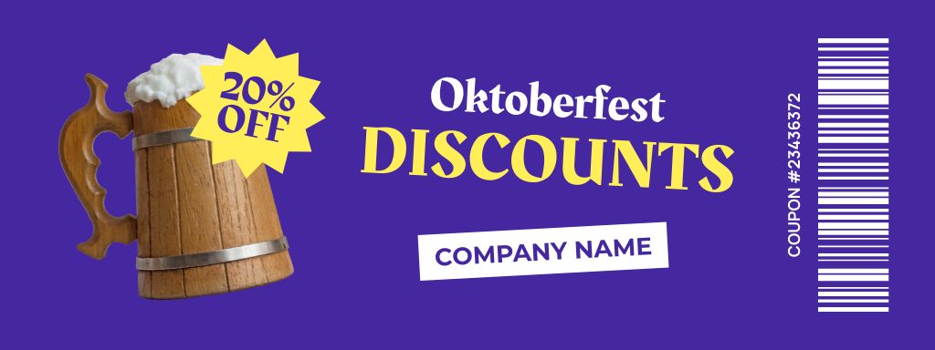 Festive Oktoberfest Beer Sale Announcement Coupon – шаблон для дизайна