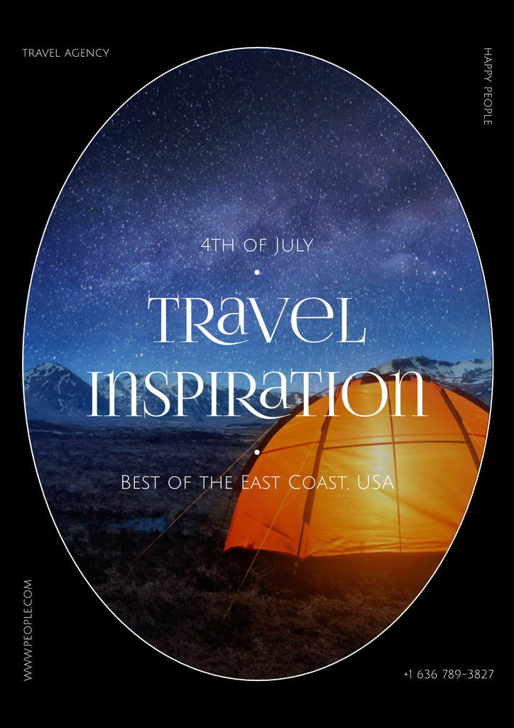 Platilla de diseño USA Independence Day Tours Offer with Tent at Night Poster