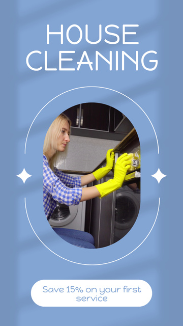 High-Level House Cleaning Services With Discount Instagram Video Story Design Template